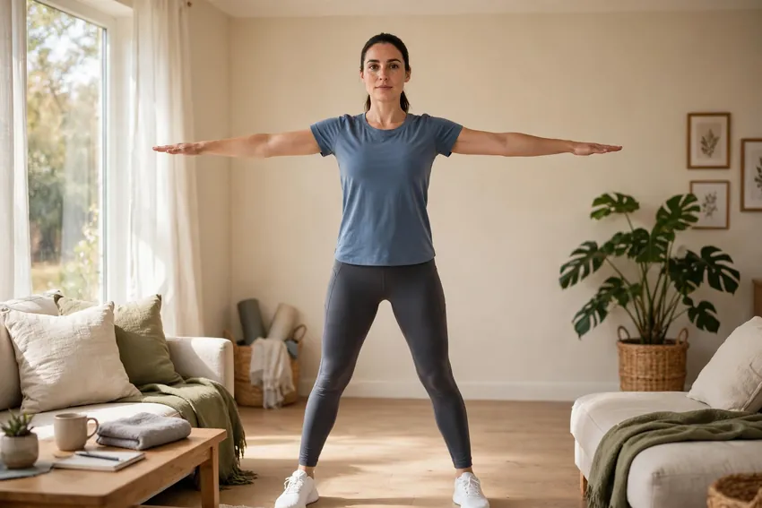 Standing windmill: start and finish positions