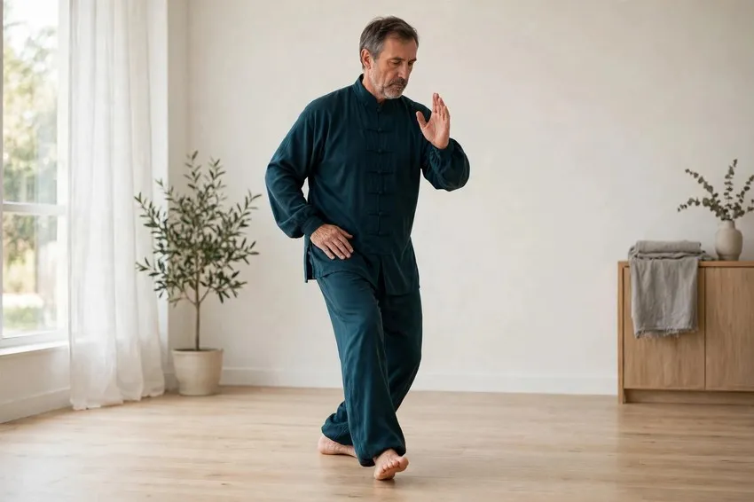 Strum the lute: start and finish positions
