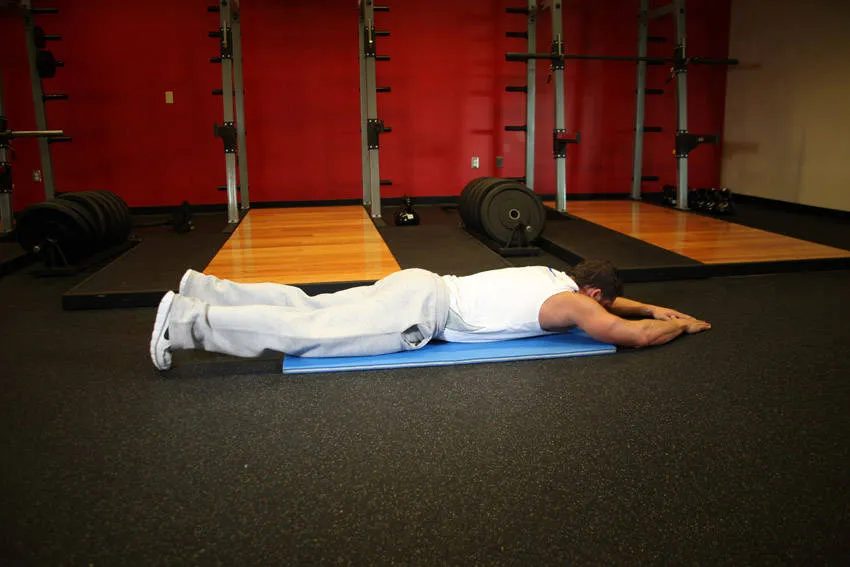 Superman hold: start and finish positions