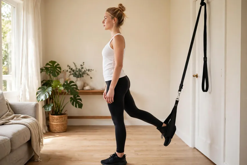 Suspension lunge: start and finish positions