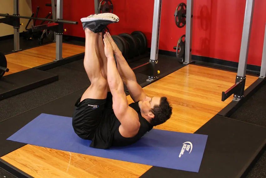 Toe touches: start and finish positions