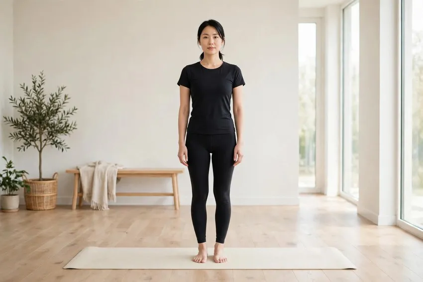 Tree pose: start and finish positions