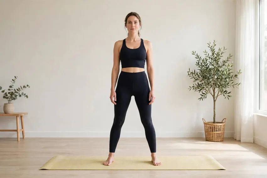 Triangle pose: start and finish positions