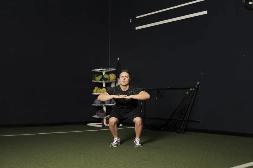 Tuck jump: start and finish positions
