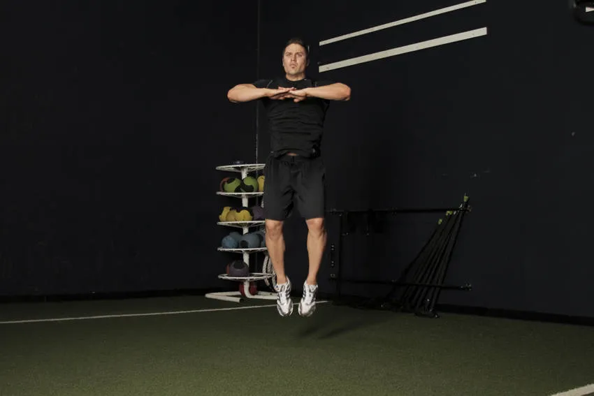 Tuck jump: start and finish positions