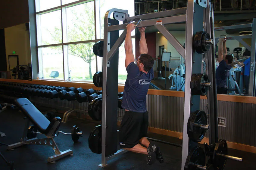 V-bar pull-up: start and finish positions