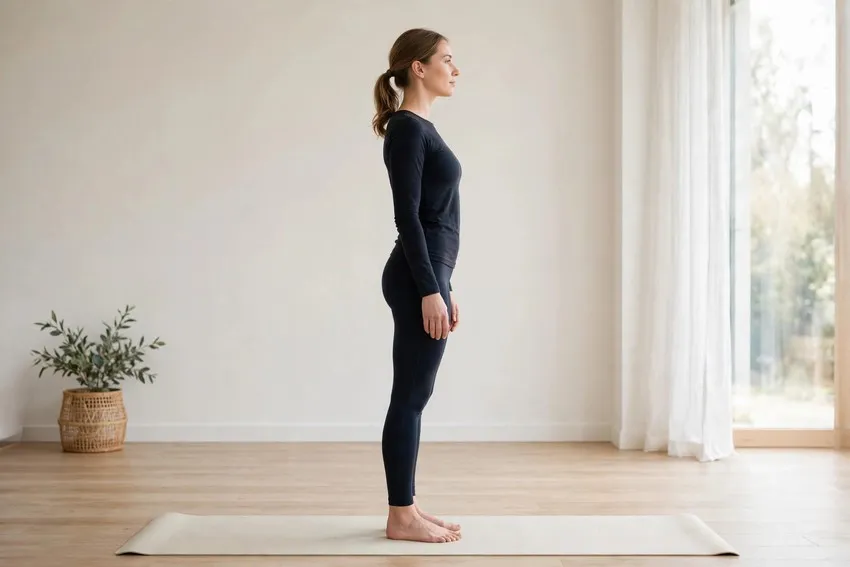 Warrior I: start and finish positions