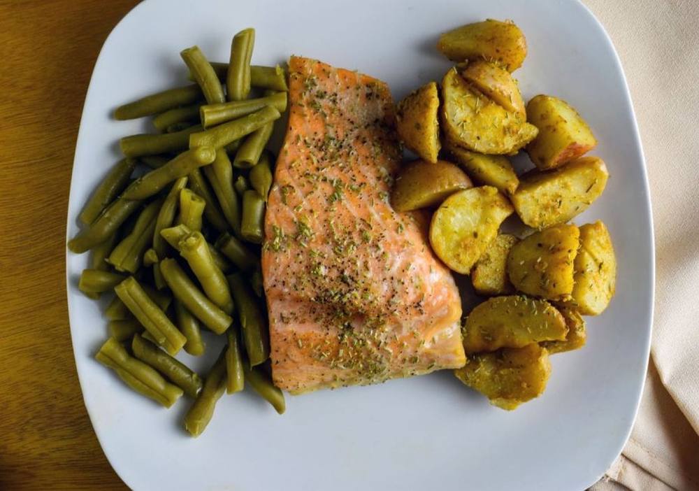 Salmon potato plate