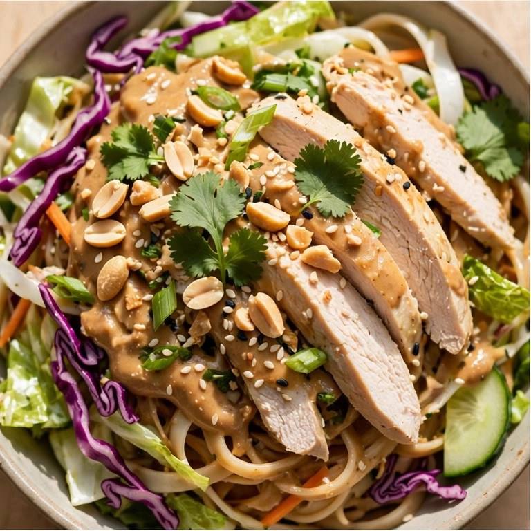 Asian noodle salad with chicken