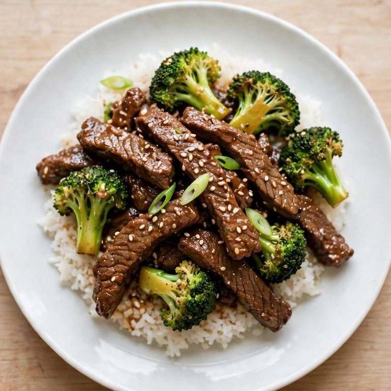 Beef broccoli stir-fry plate