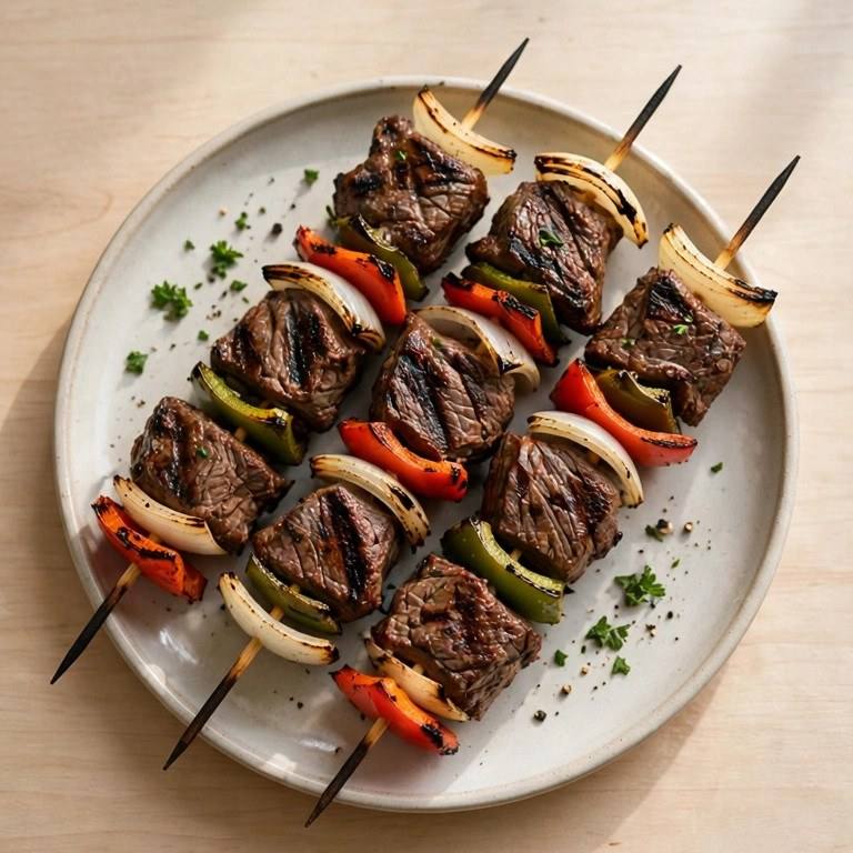 Beef kabobs plate