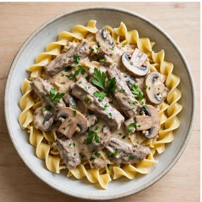 Light beef stroganoff