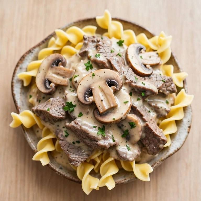 Light beef stroganoff