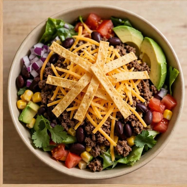 Beef taco salad bowl