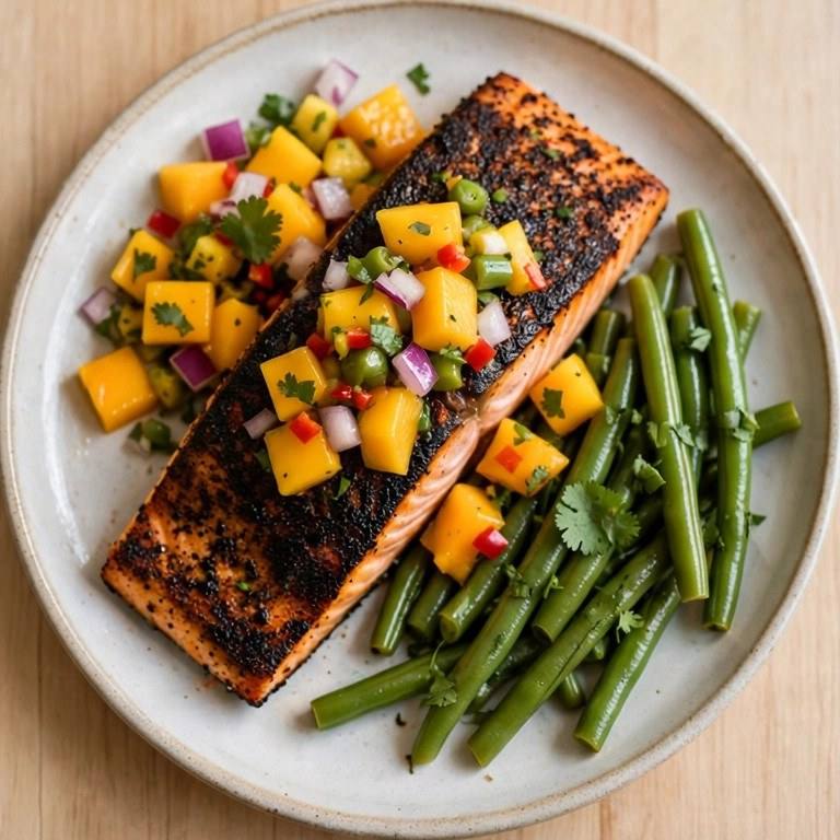 Blackened salmon plate
