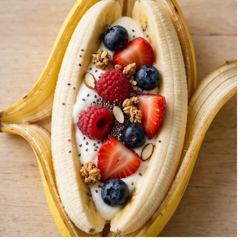 Breakfast banana split