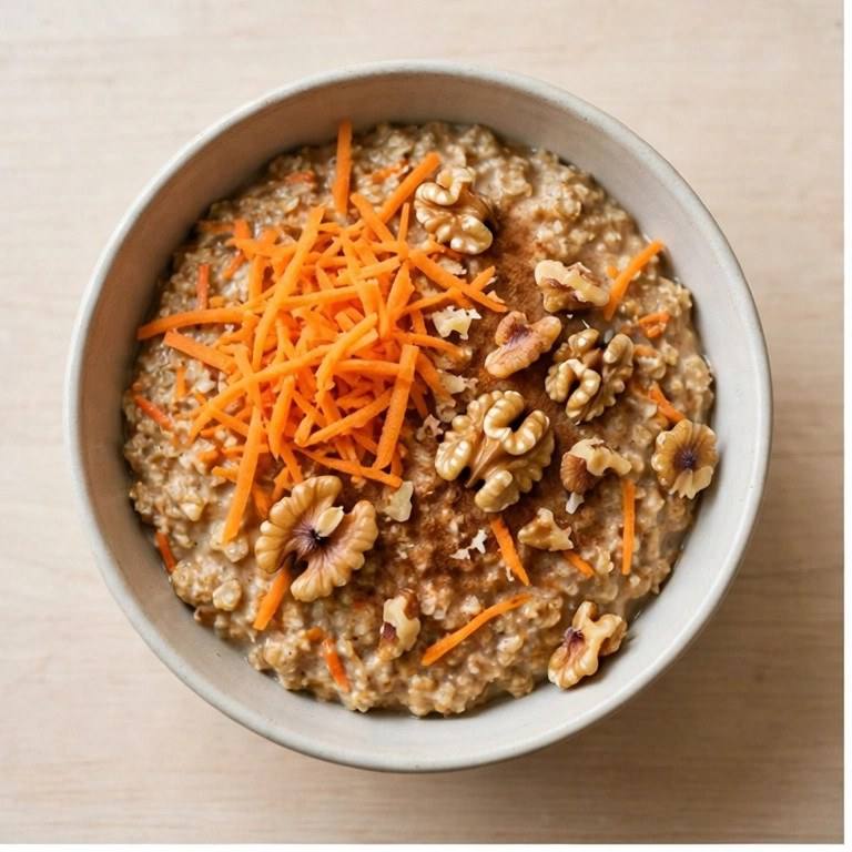 Carrot cake oatmeal bowl