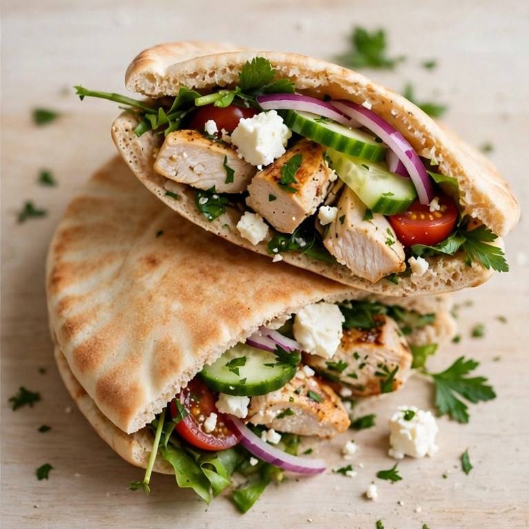 Greek chicken pita