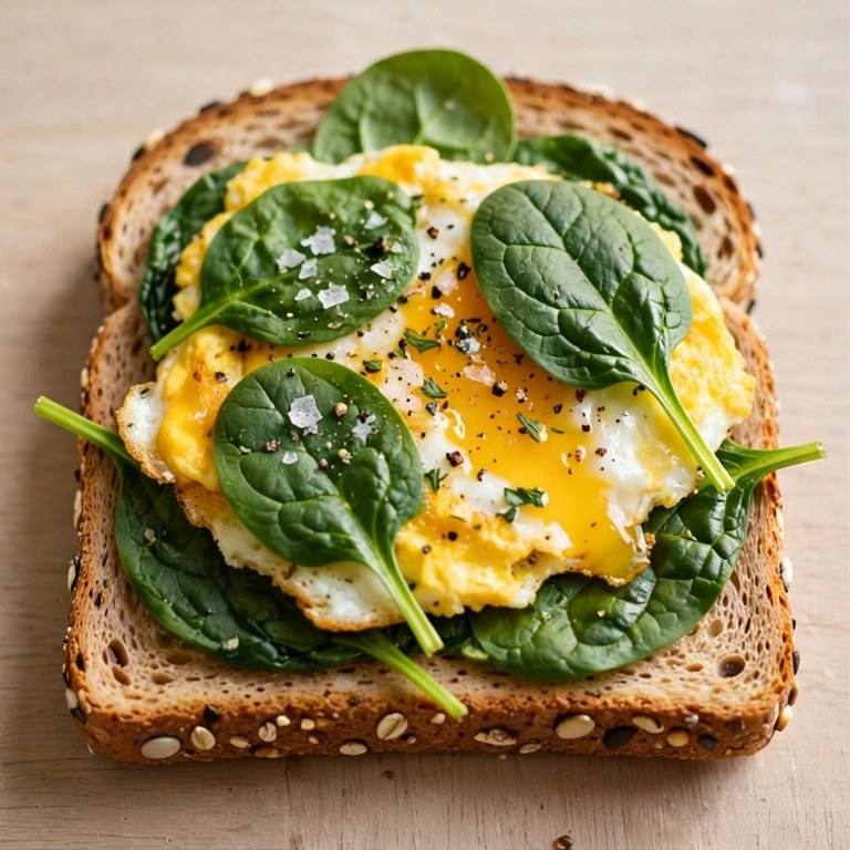 Spinach egg toast