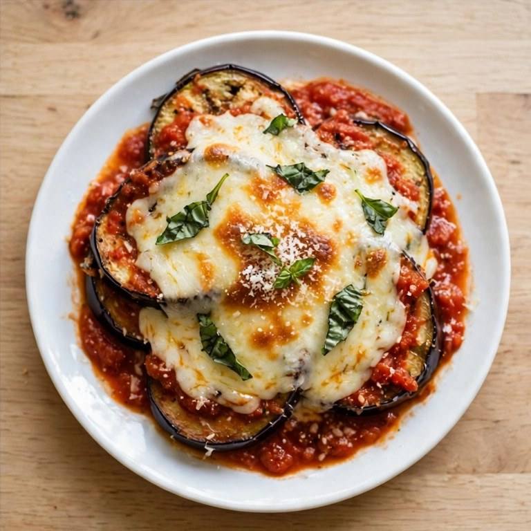 Light eggplant parmesan