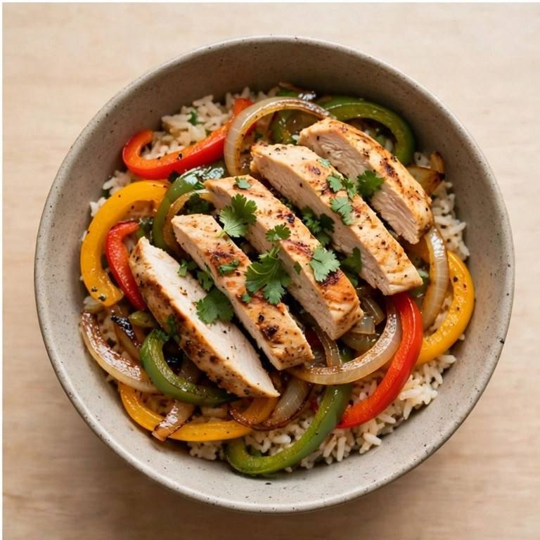 Chicken fajita bowl