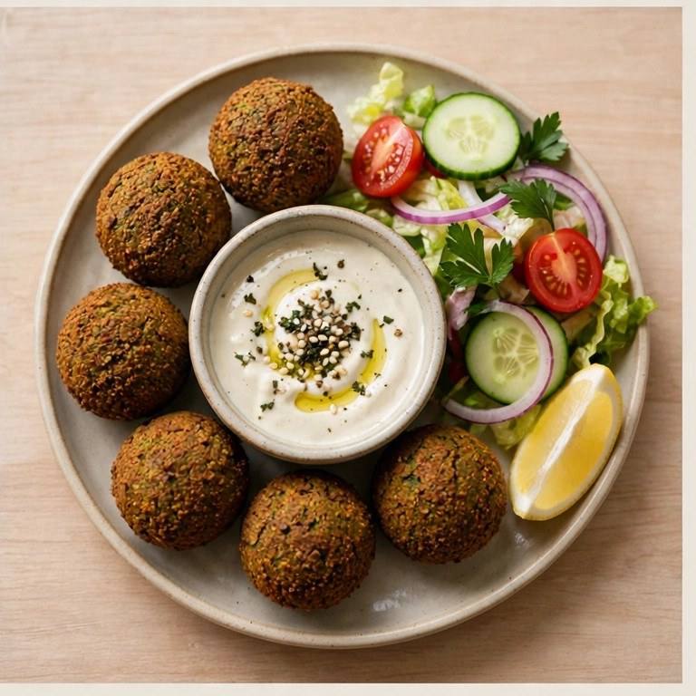 Baked falafel plate