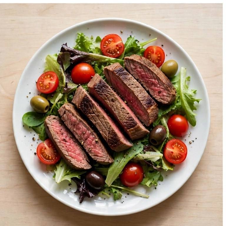 Flank steak salad plate