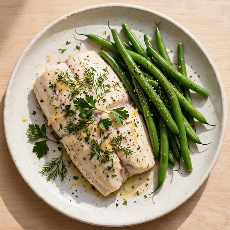 Herb halibut plate