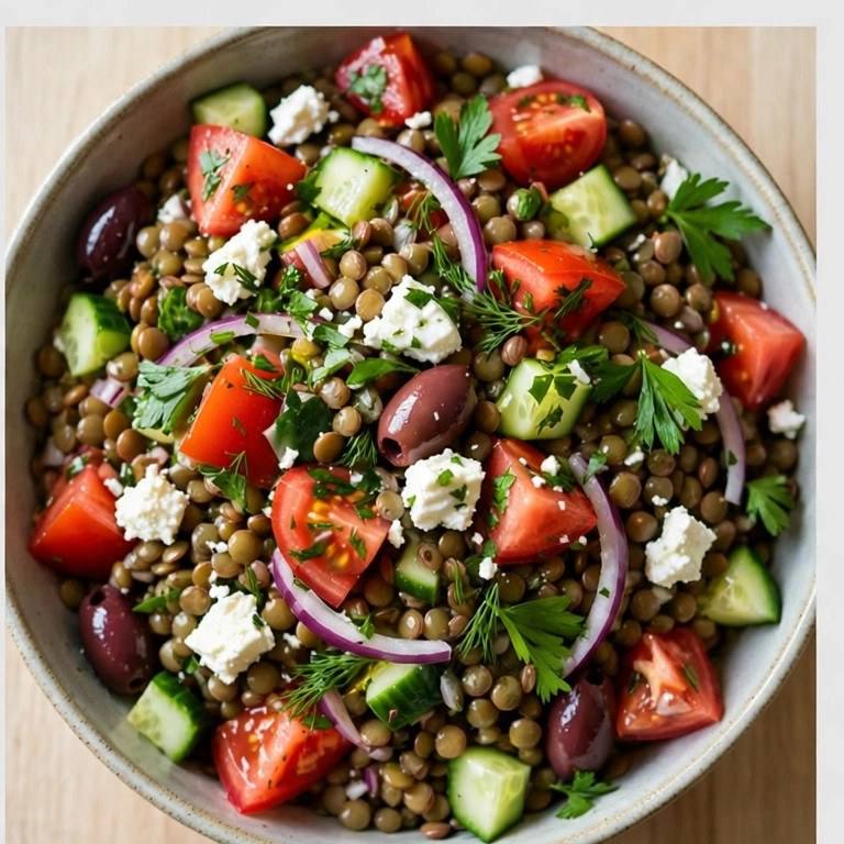 Mediterranean lentil salad