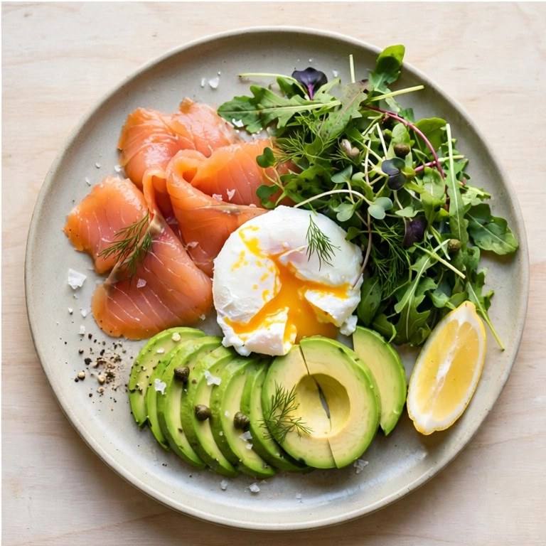 Smoked salmon egg plate