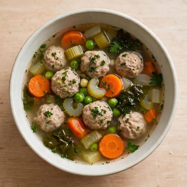 Meatball veggie soup
