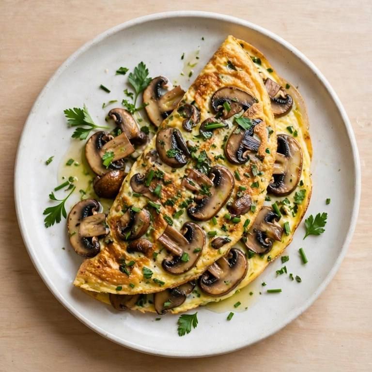 Mushroom herb omelette