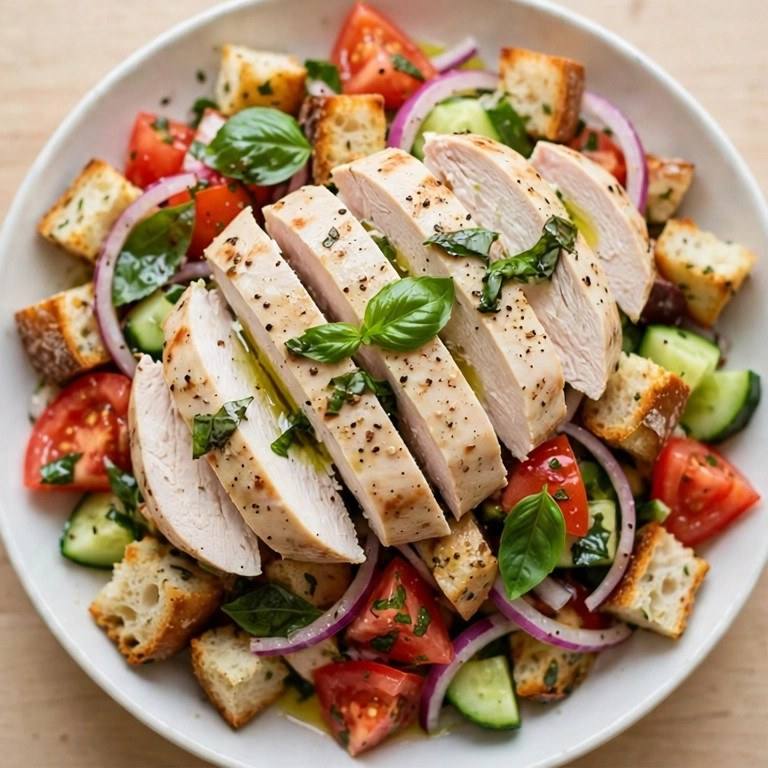 Panzanella with chicken