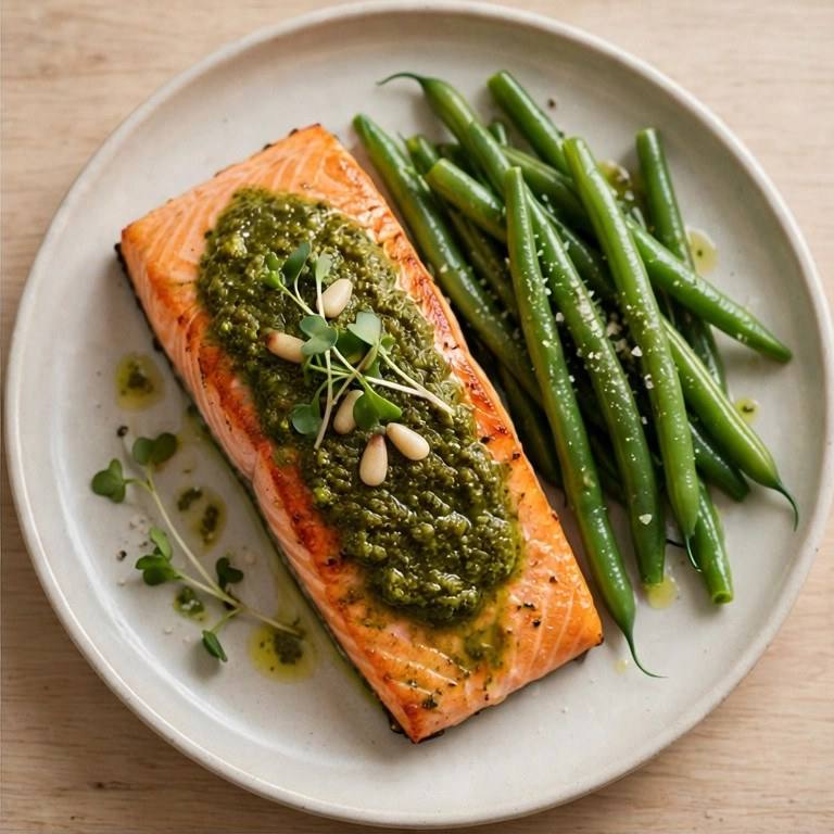 Pesto salmon plate