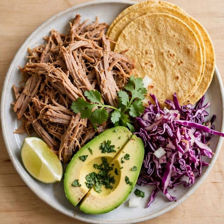 Pork carnitas plate