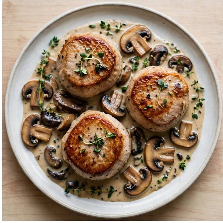 Pork medallions mushroom sauce