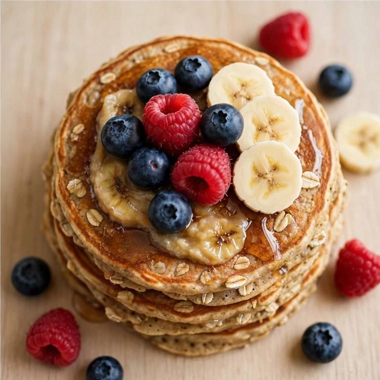 Banana oat protein pancakes