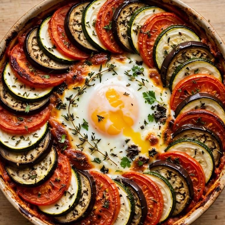 Ratatouille with baked egg