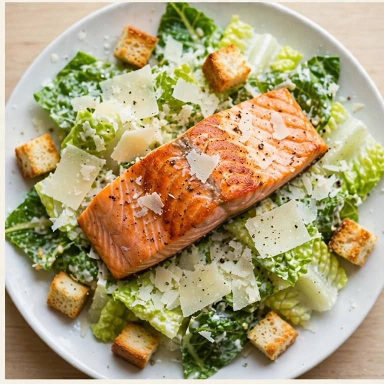 Salmon Caesar salad