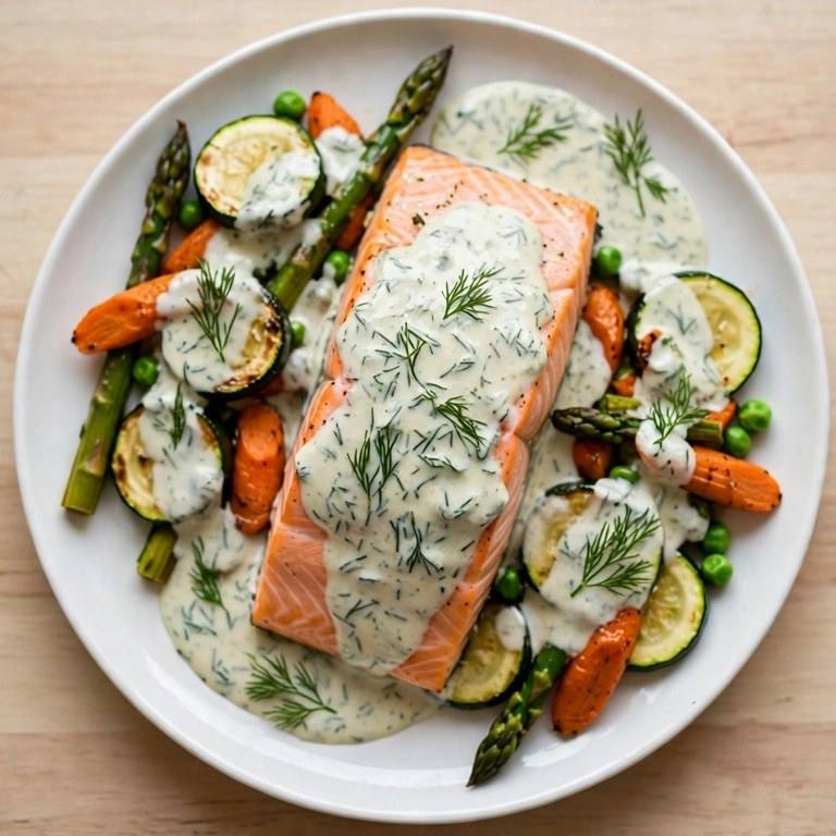 Salmon with dill sauce