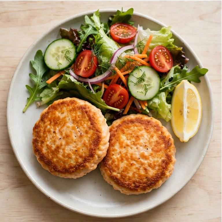 Salmon patties plate