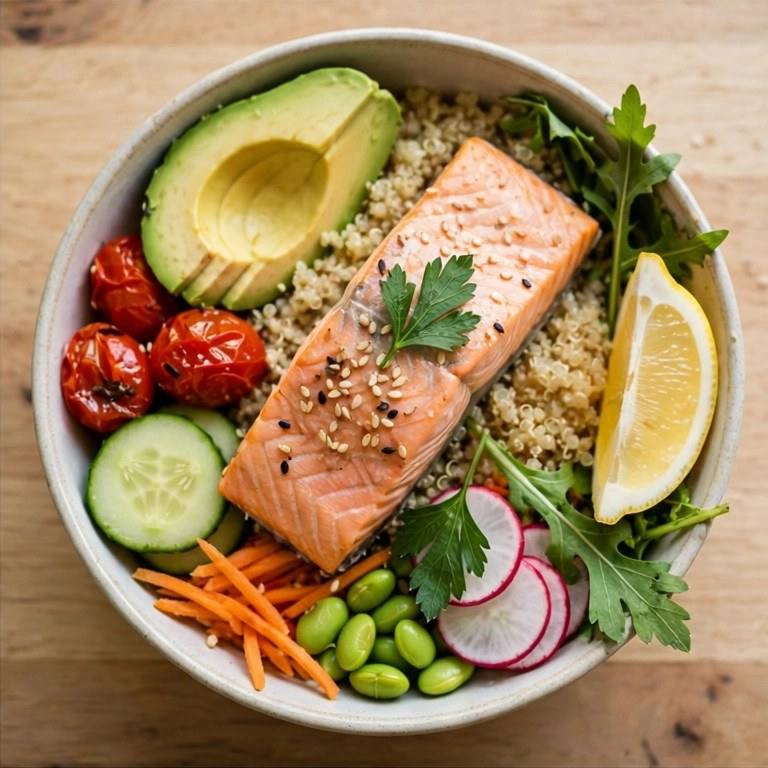 Salmon quinoa bowl