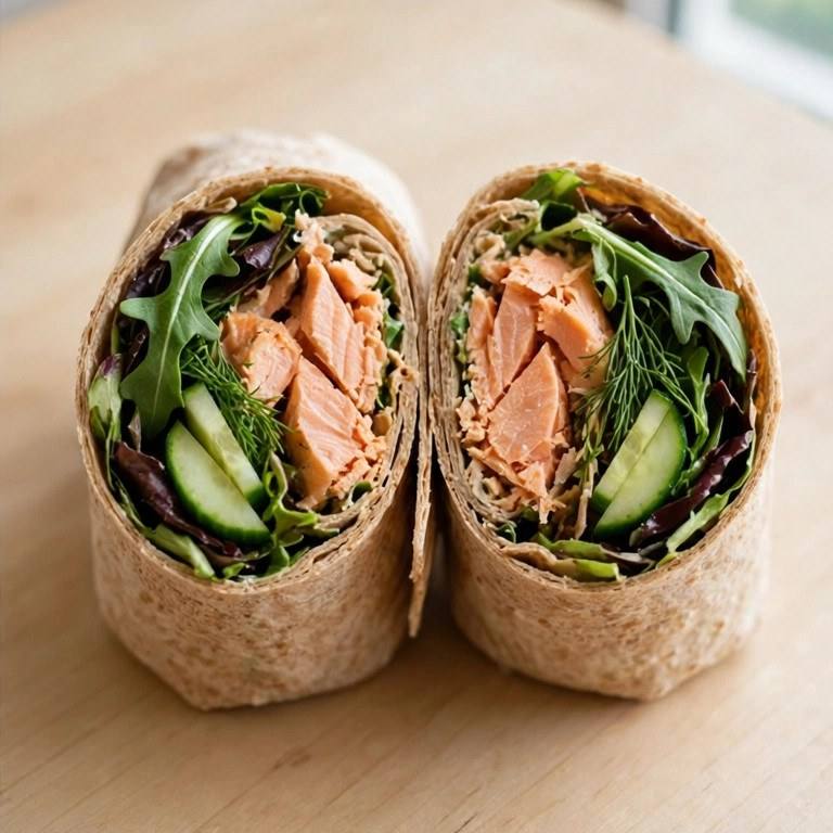 Salmon salad wrap
