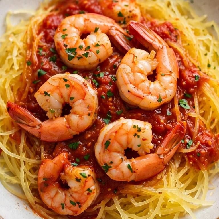 Shrimp fra diavolo spaghetti squash