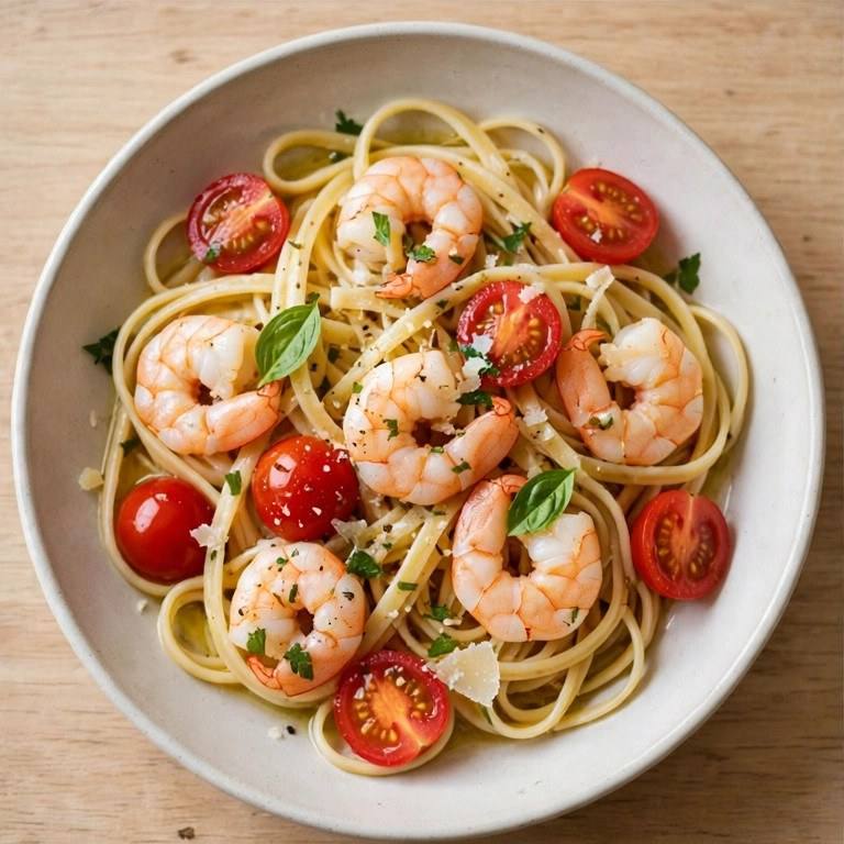 Light shrimp linguine
