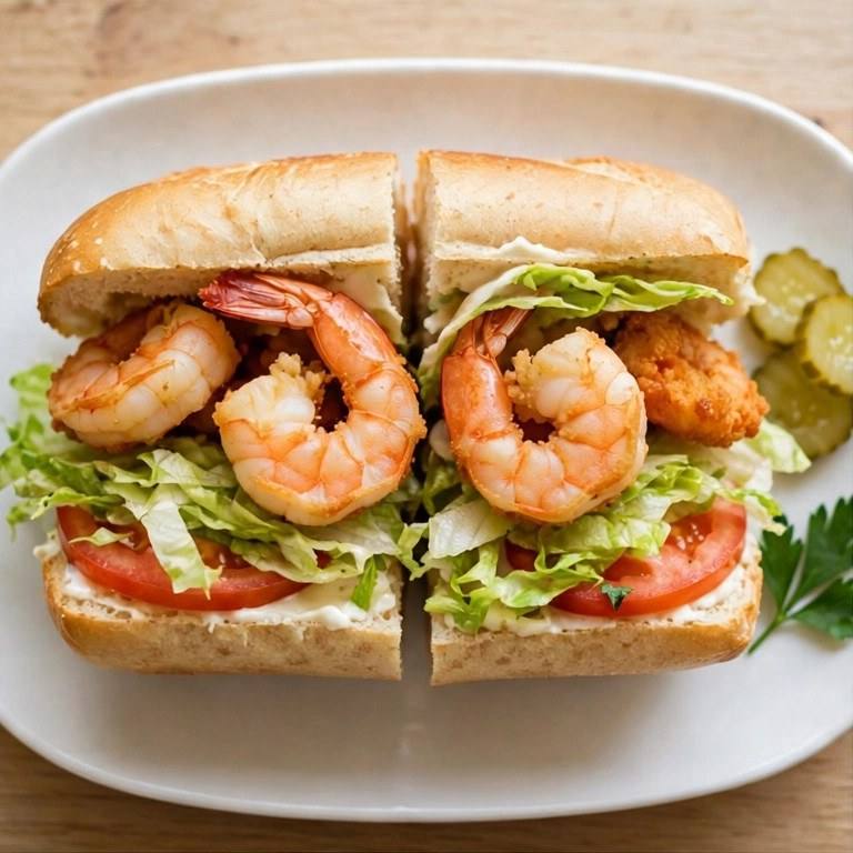 Light shrimp po' boy