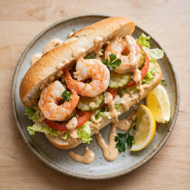 Light shrimp po'boy