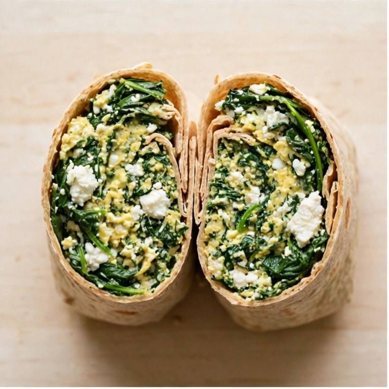 Spinach feta egg wrap