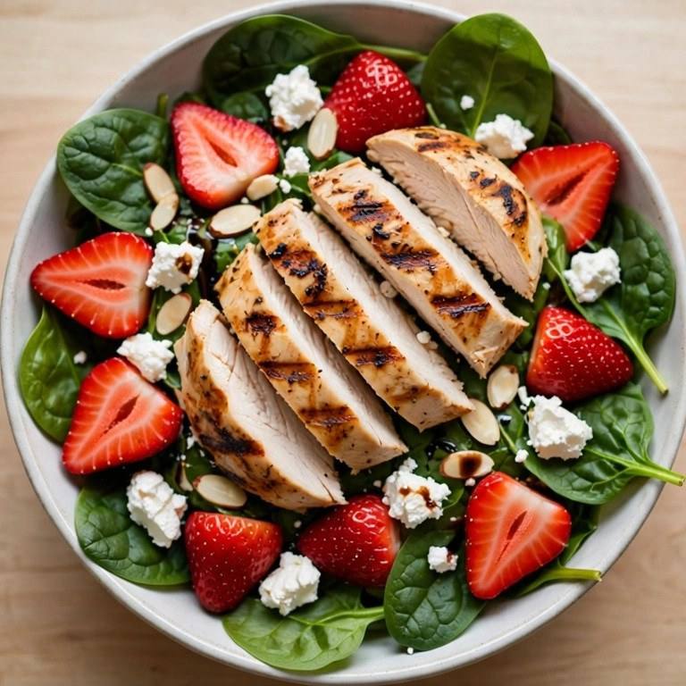 Spinach strawberry chicken salad