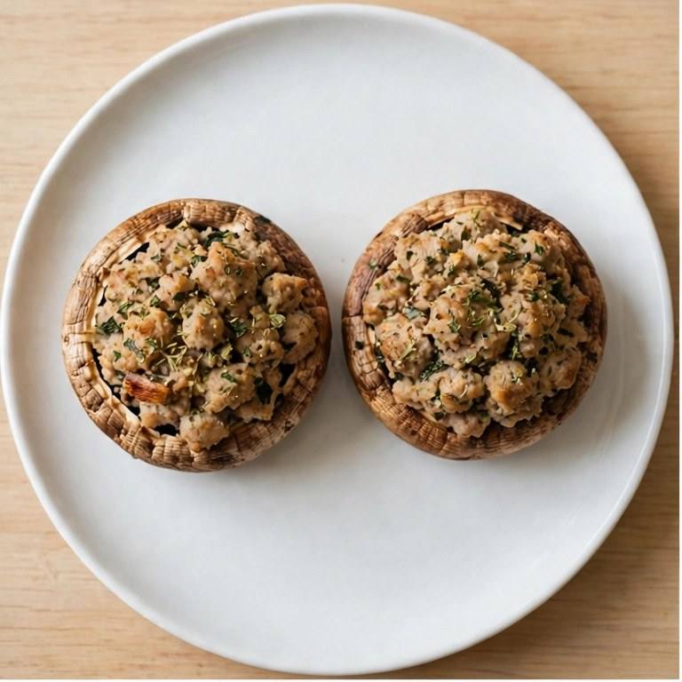 Turkey stuffed portobello mushrooms
